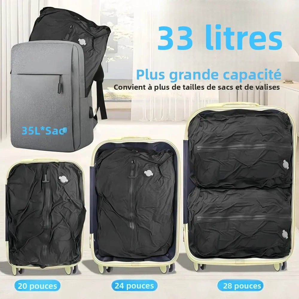 Travel Vacuum Storage Bags,17L-34L Reusable Empty Vacuum Bag for Clothes Outdoor Compression Pack Folding Bag with Air Pump