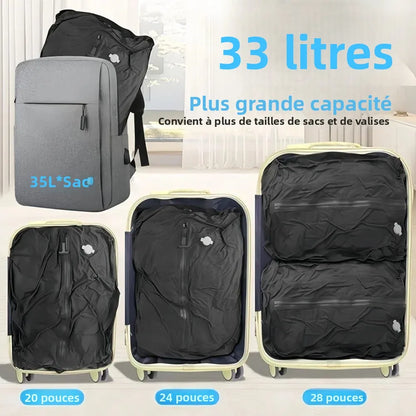 Travel Vacuum Storage Bags,17L-34L Reusable Empty Vacuum Bag for Clothes Outdoor Compression Pack Folding Bag with Air Pump