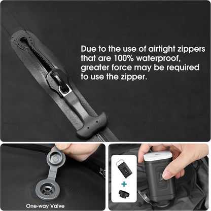 Travel Vacuum Storage Bags,17L-34L Reusable Empty Vacuum Bag for Clothes Outdoor Compression Pack Folding Bag with Air Pump