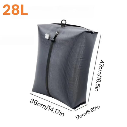 Travel Vacuum Storage Bags,17L-34L Reusable Empty Vacuum Bag for Clothes Outdoor Compression Pack Folding Bag with Air Pump